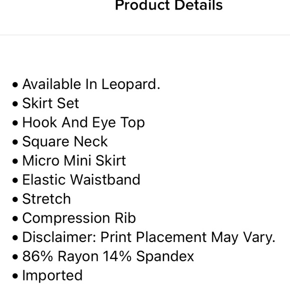 NWTS Fashion Nova Sedona Leopard Snatched Skirt Set - Leopard Size XS - Picture 4 of 4